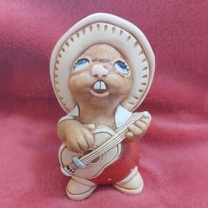 Vintage Pendelfin Rocky Bunny Figurine with Guitar